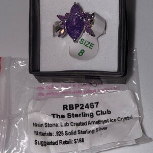 The Sterling Club Amethyst Ice Crystal Ring
